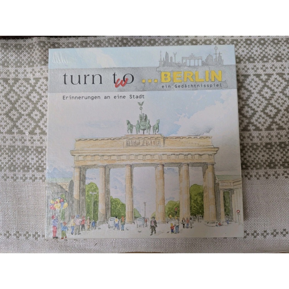 NEW! Tina Becker  German TURN TO BERLIN matching Memory Game Watercolor Map
